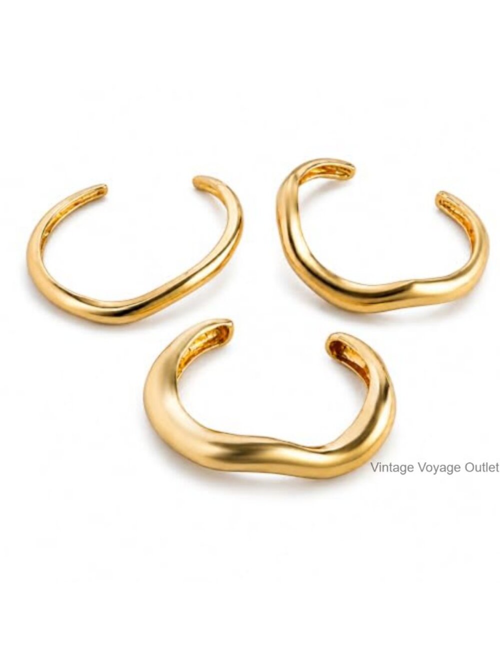 Chunky Gold Bangle Bracelet Set Cuff Women's Fashion Jewelry Gift
